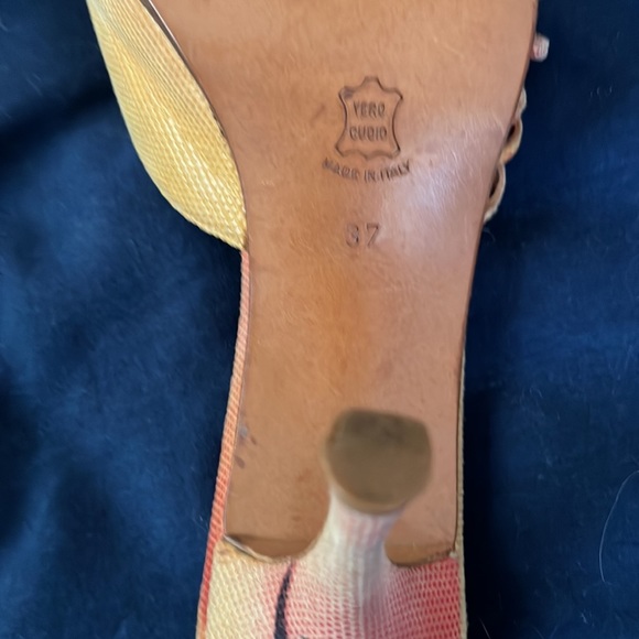 Gorgeous, Classic , Authentic Christian Dior Suede and Gold Kitten Mule Pumps - Picture 11 of 12